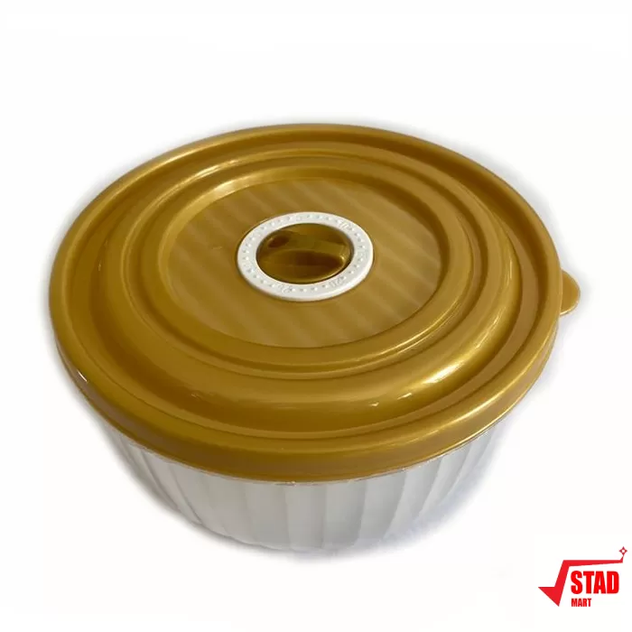 Gold 1 Piece Transparent Plastic Food Container Round Extra 2500ml