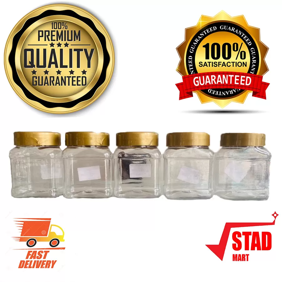 Gold 5 Pcs Visual Kitchen Spice Containers with Lid