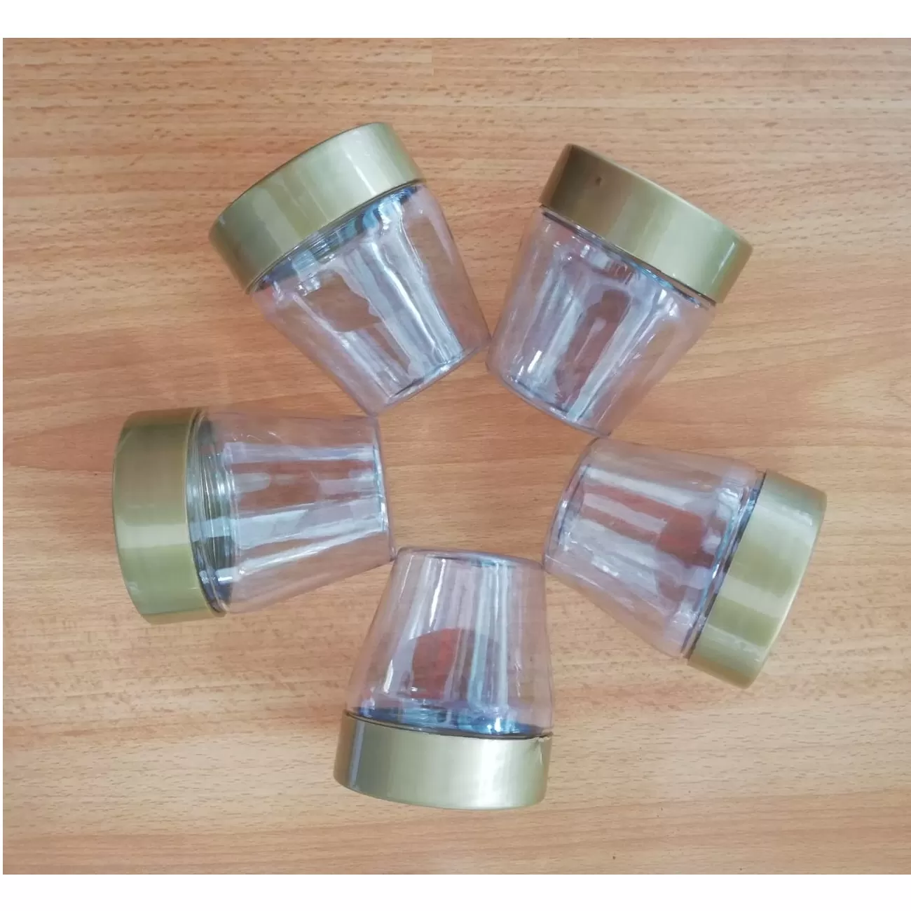 Gold 5 Pcs Transparent Kitchen Spice Containers SMALL - image 5