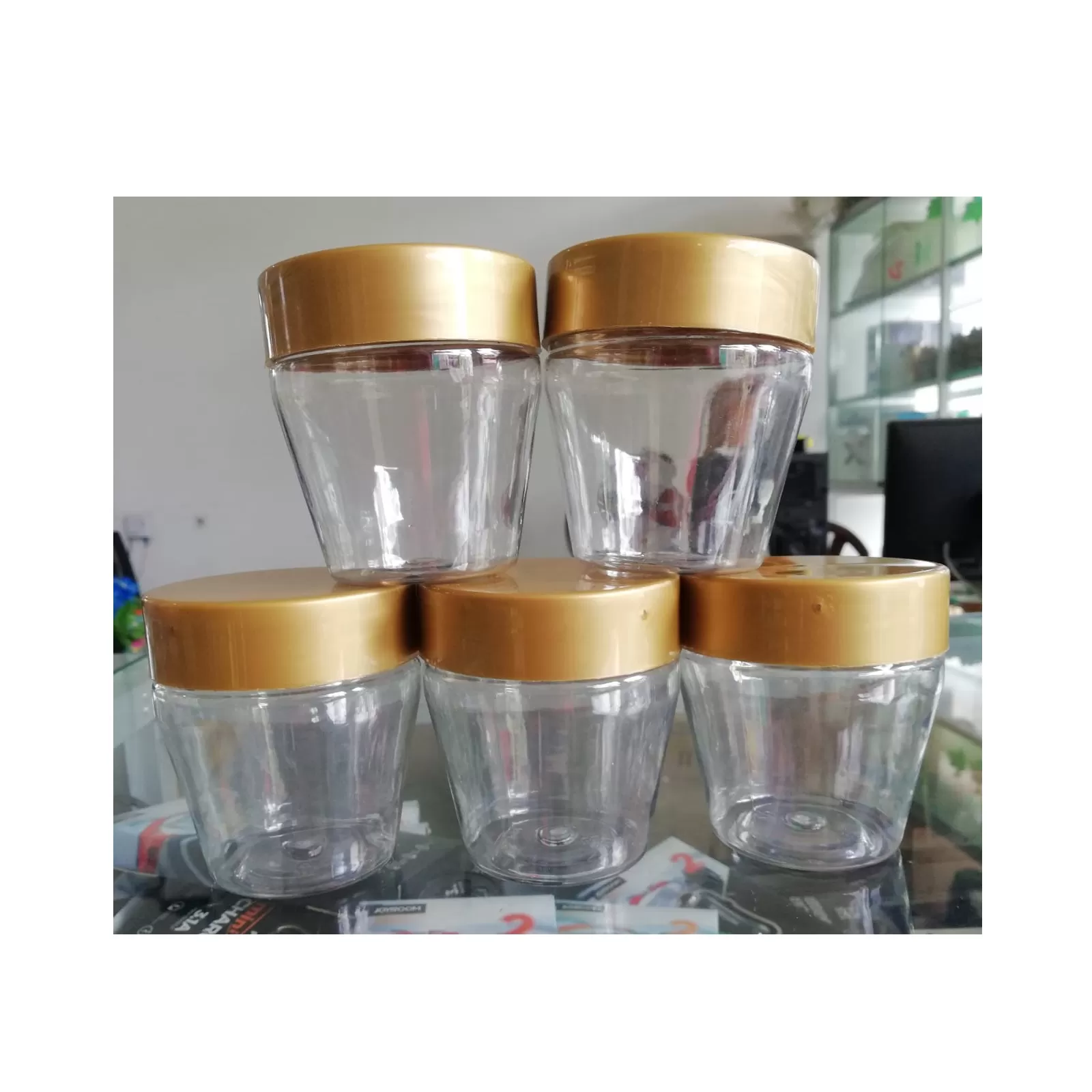 Gold 5 Pcs Transparent Kitchen Spice Containers SMALL - image 6