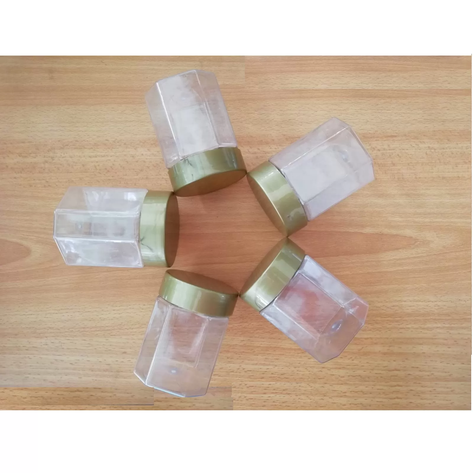 Gold 5 Pc Transparent Kitchen Spice Containers - image 7