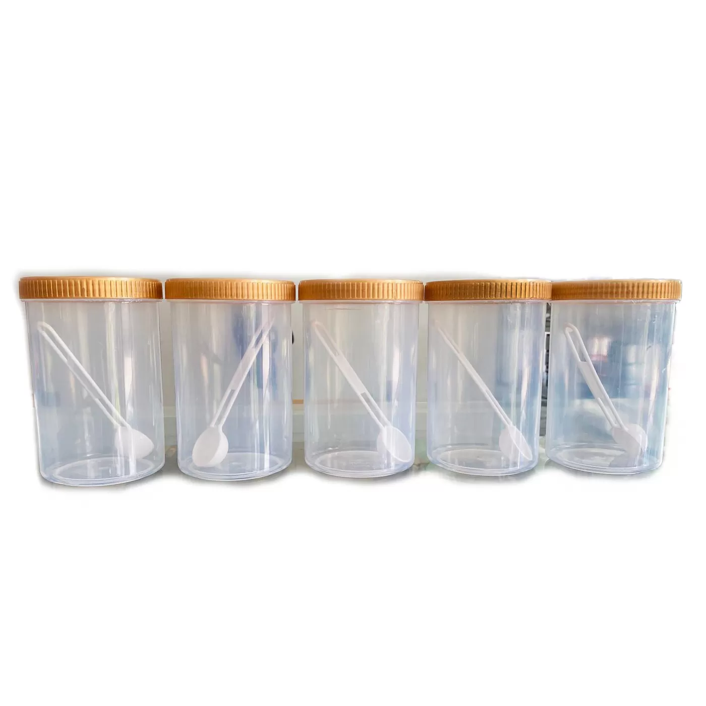 Generic Round Plastic Spice Containers with Sealable Lids