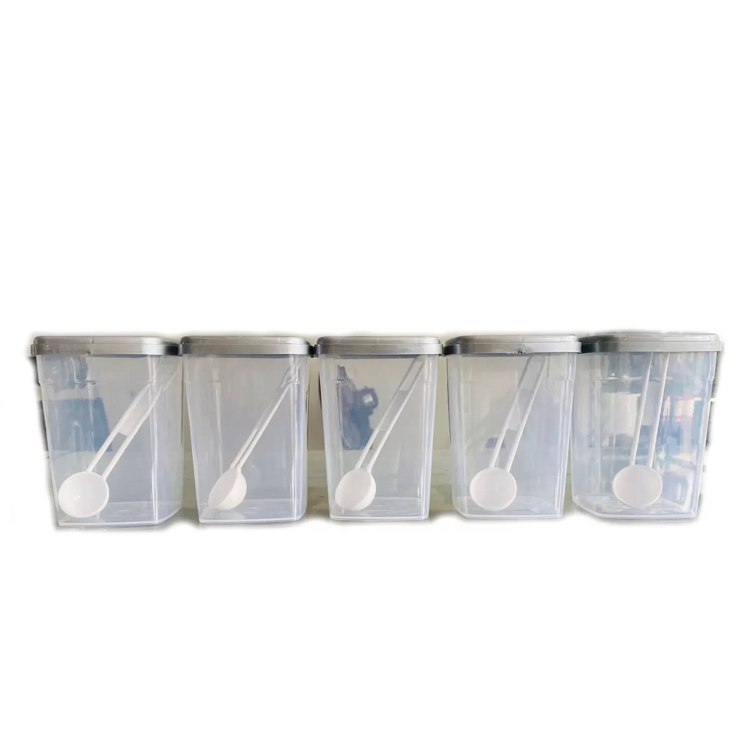 Generic 5 Pcs Visual Kitchen Spicy Containers Silver Lid
