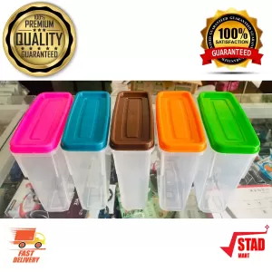 Generic 5 Pcs Plastic Spice Jar Set Clear Multicolor Lid