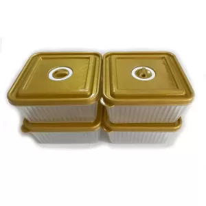 Gold 4 Pcs Food Containers Sealable & Microwave Safe