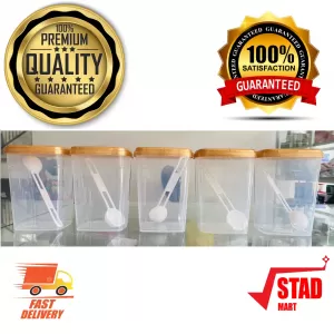 Generic 5 Pcs Visual Kitchen Spice Containers With Lid