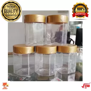 Gold 5 Pc Transparent Kitchen Spice Containers