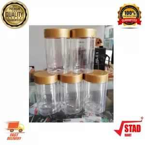 Generic Spice Containers 5 Pc Gold Transparent with Lid