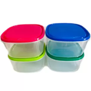 Generic 4 Pieces Visual Multi Color Plastic Food Container Set