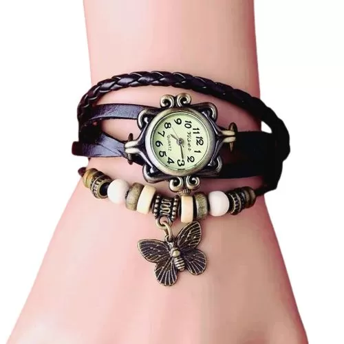 Generic Women Style Casual Butterfly Tread Fashionable Wrist Wat