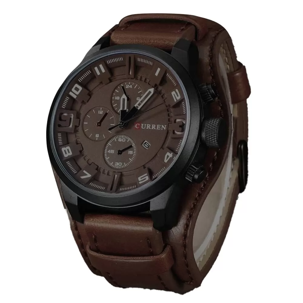 Curren Analog Movement Fashionable Leather Stripe - image 2
