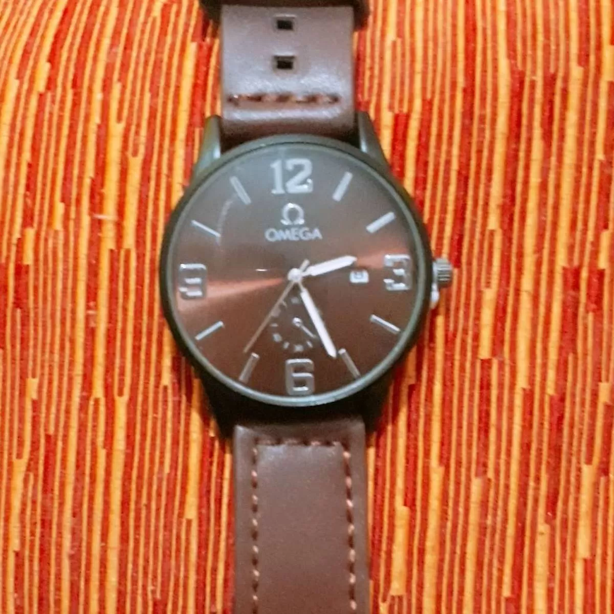 Omega Dark Brown Men Casual Elegent Fashion Leather Watch - image 1