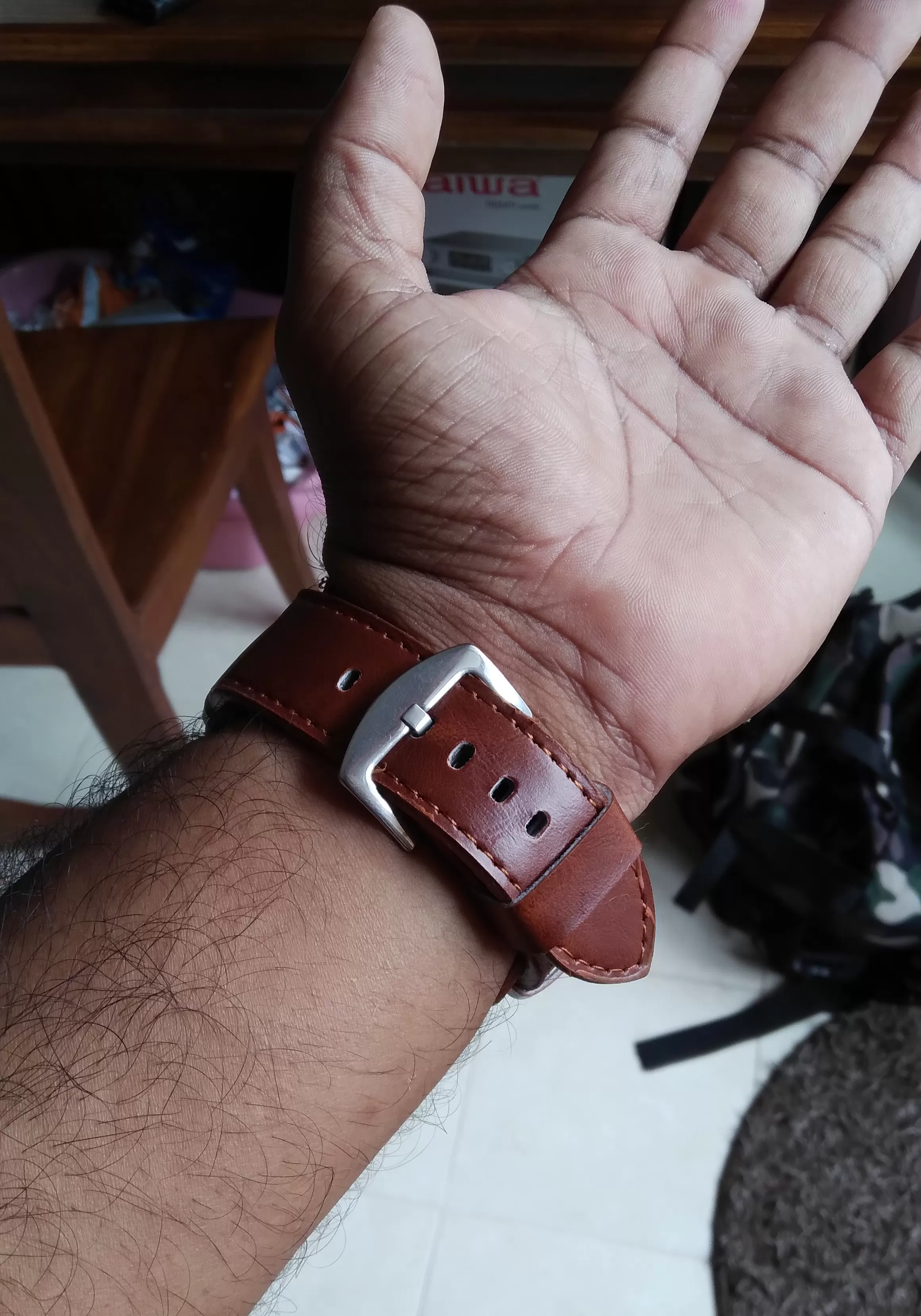 SKMEI Gents Leather Stripe Elegant Wrist Watch - image 3