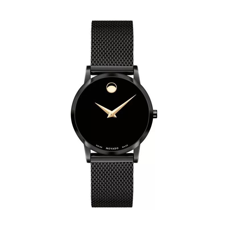 Movado Black Star Sky Girls Fashion Magnet Stripe Elegent Watch