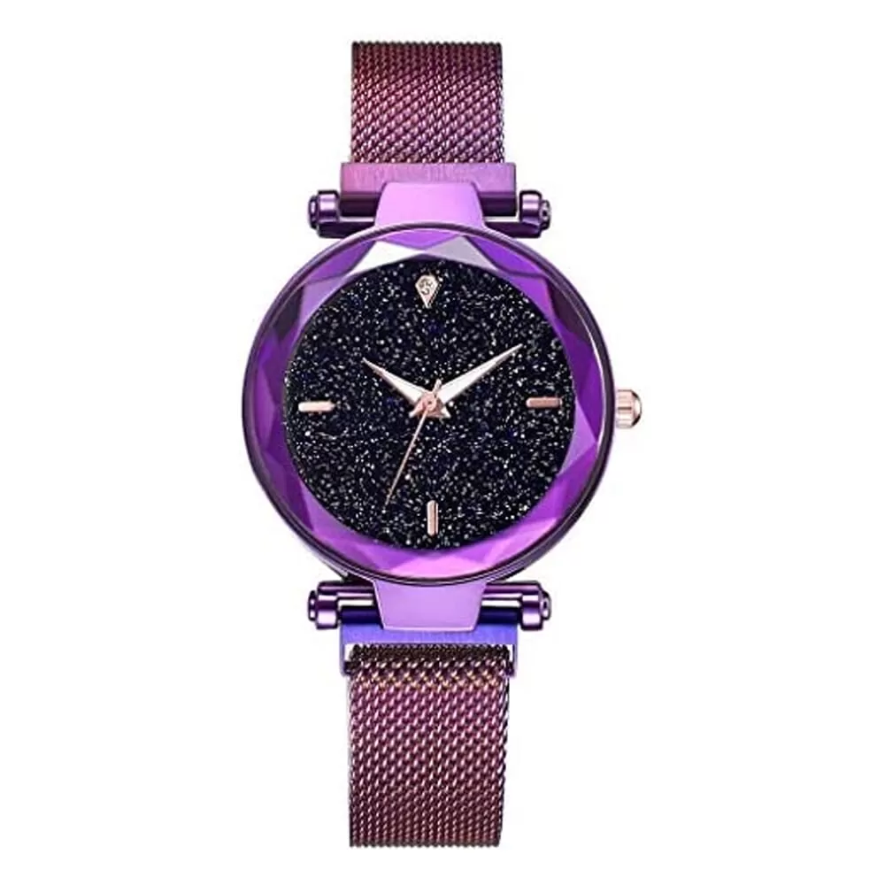 Curren Purple Starry Sky Girls Ladies Fashion Watch
