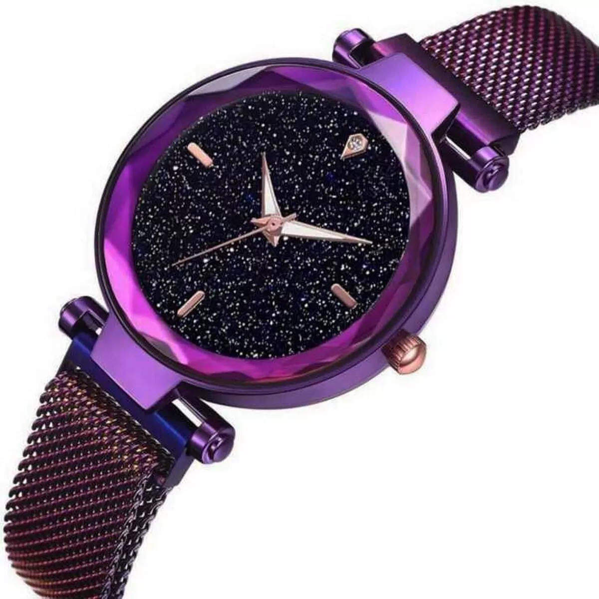 Curren Purple Starry Sky Girls Ladies Fashion Watch - image 2