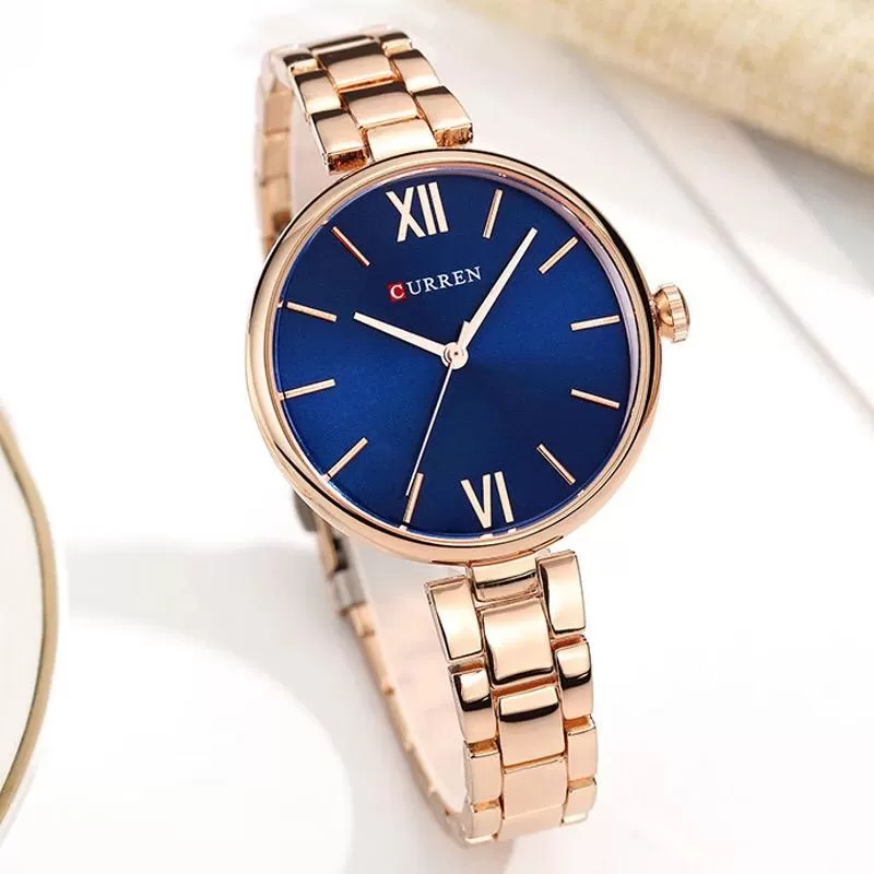 CURREN Ladies Fashionable Adjustable Rose Gold Watch
