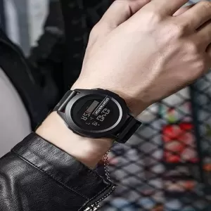Generic Black Smart LED Crystal Digital Wrist Watch