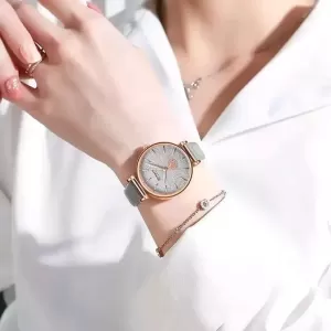 CURREN Ladies Fashion Grey Flower Wrist Watch