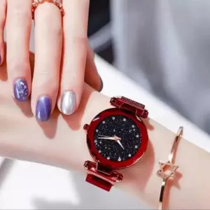 Red Star Sky Girls Fashion Magnet Stripe Elegent Watch