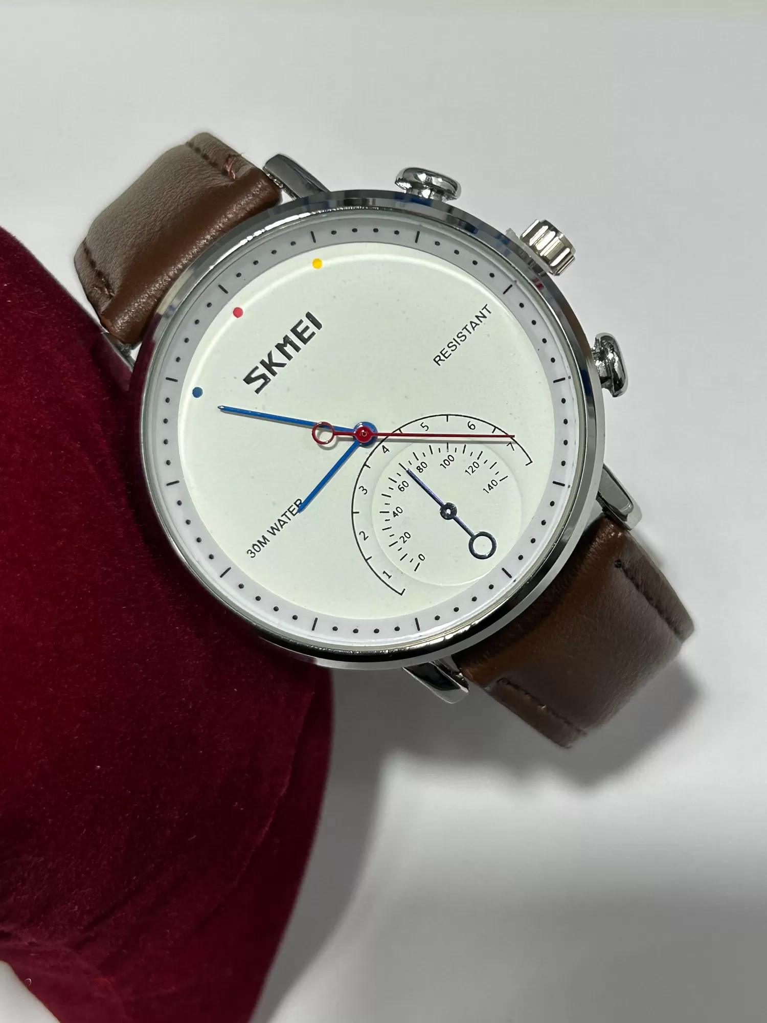 Skmei Simple Fashion Casual Mens Watch Dark Brown Leather