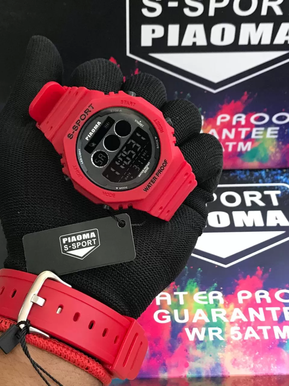 Piaoma Red Mens Casual Sports Watch