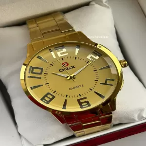 Gold Mens Casual Watch - 6 Months Battery Warranty