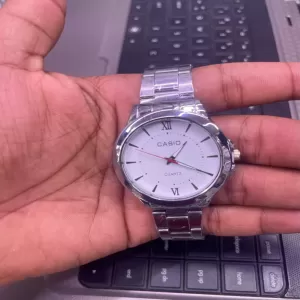 Silver Mens Luxury Quartz Wrist Watch