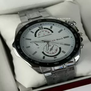 Silver Mens Casual SW Watch with 06 Months Battery Warranty