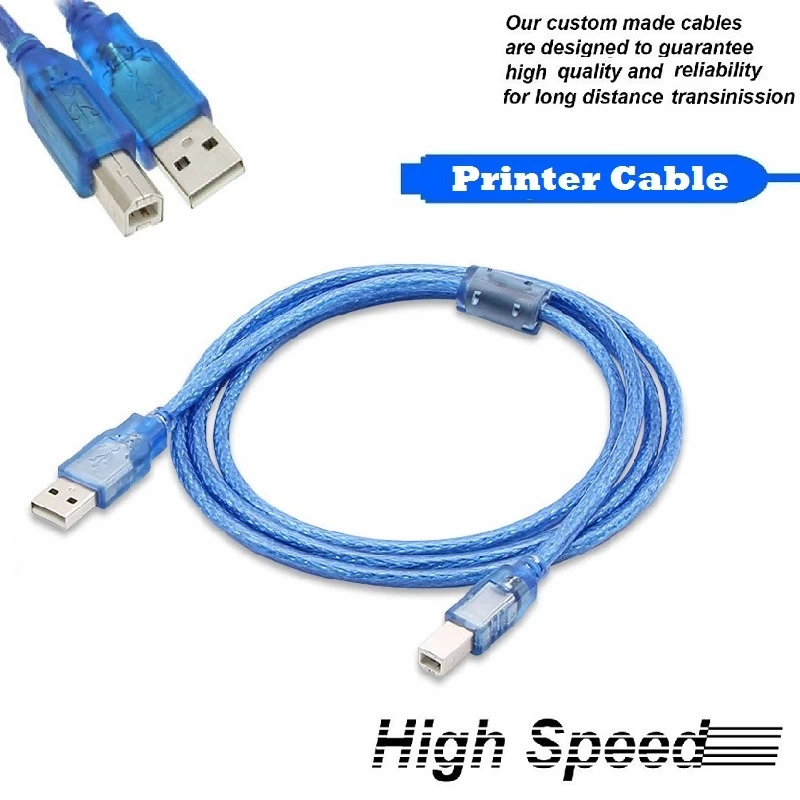 1.5M High Speed Transparent USB Printer Cable Type A - image 1