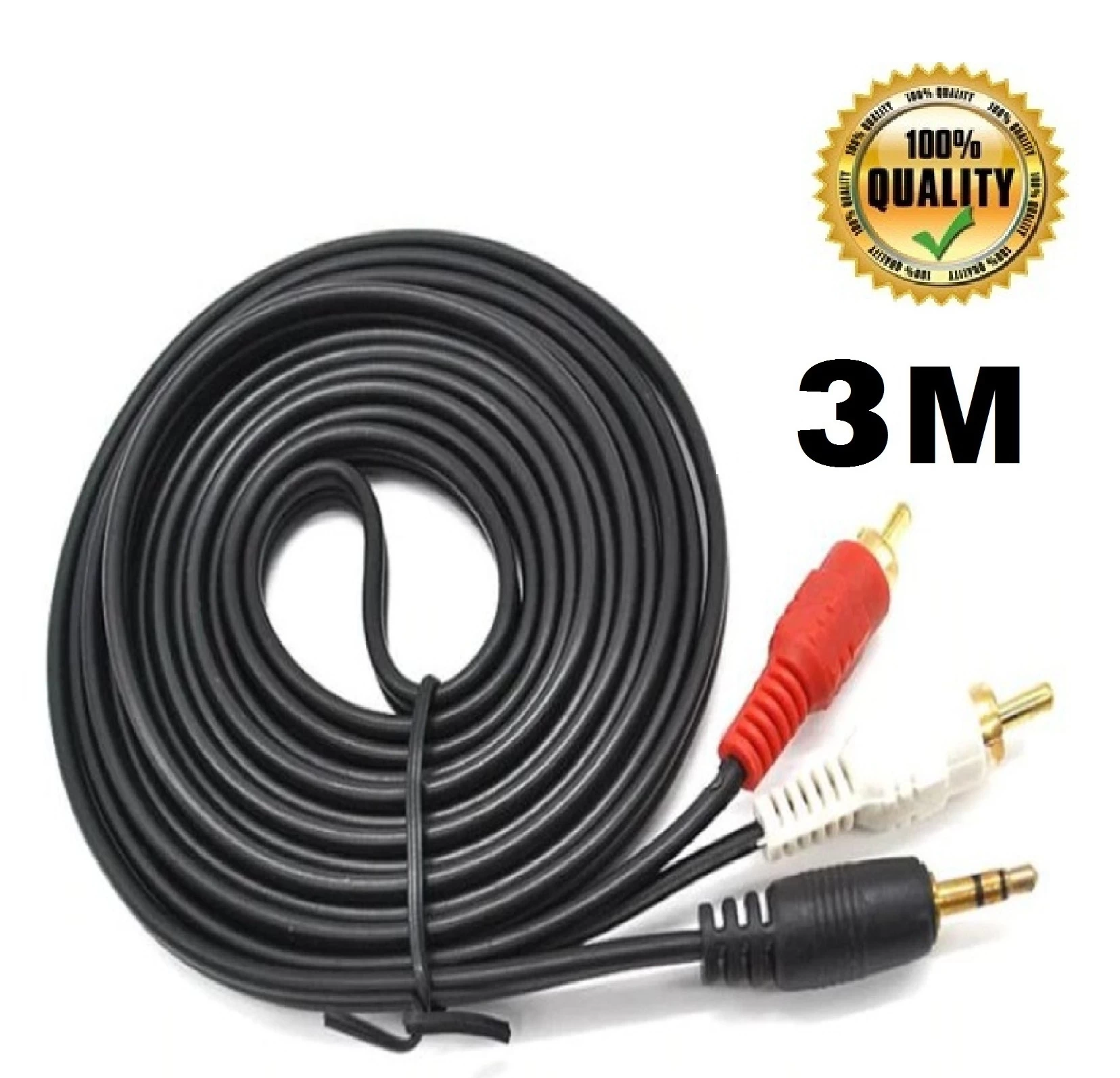 3M 3.5 MM Male Jack to AV 2 RCA Male Stereo Audio Cable