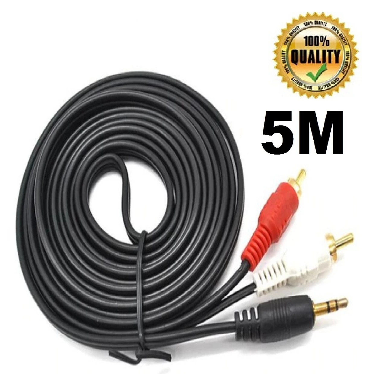 5M 3.5 MM Male Jack to AV 2 RCA Male Stereo Audio Cable