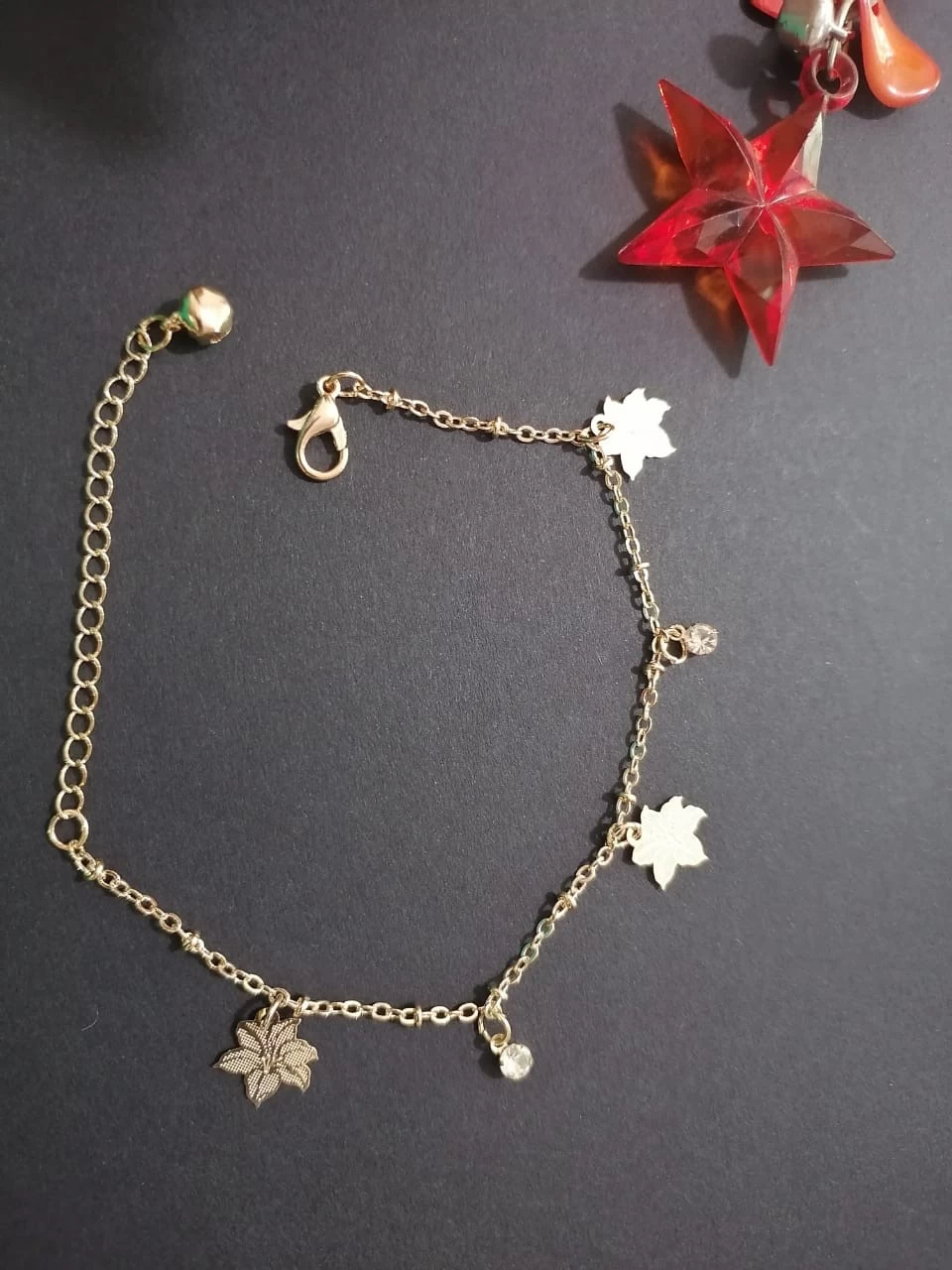 Ankle Bracelet With White Tons Flower Chain Foot Ankle
