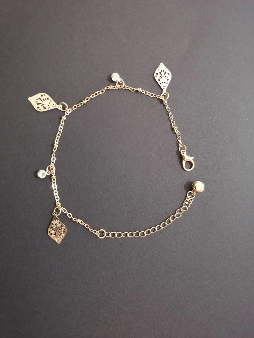Ankle Bracelet With White Tons leaves Chain Foot Ankle - image 2