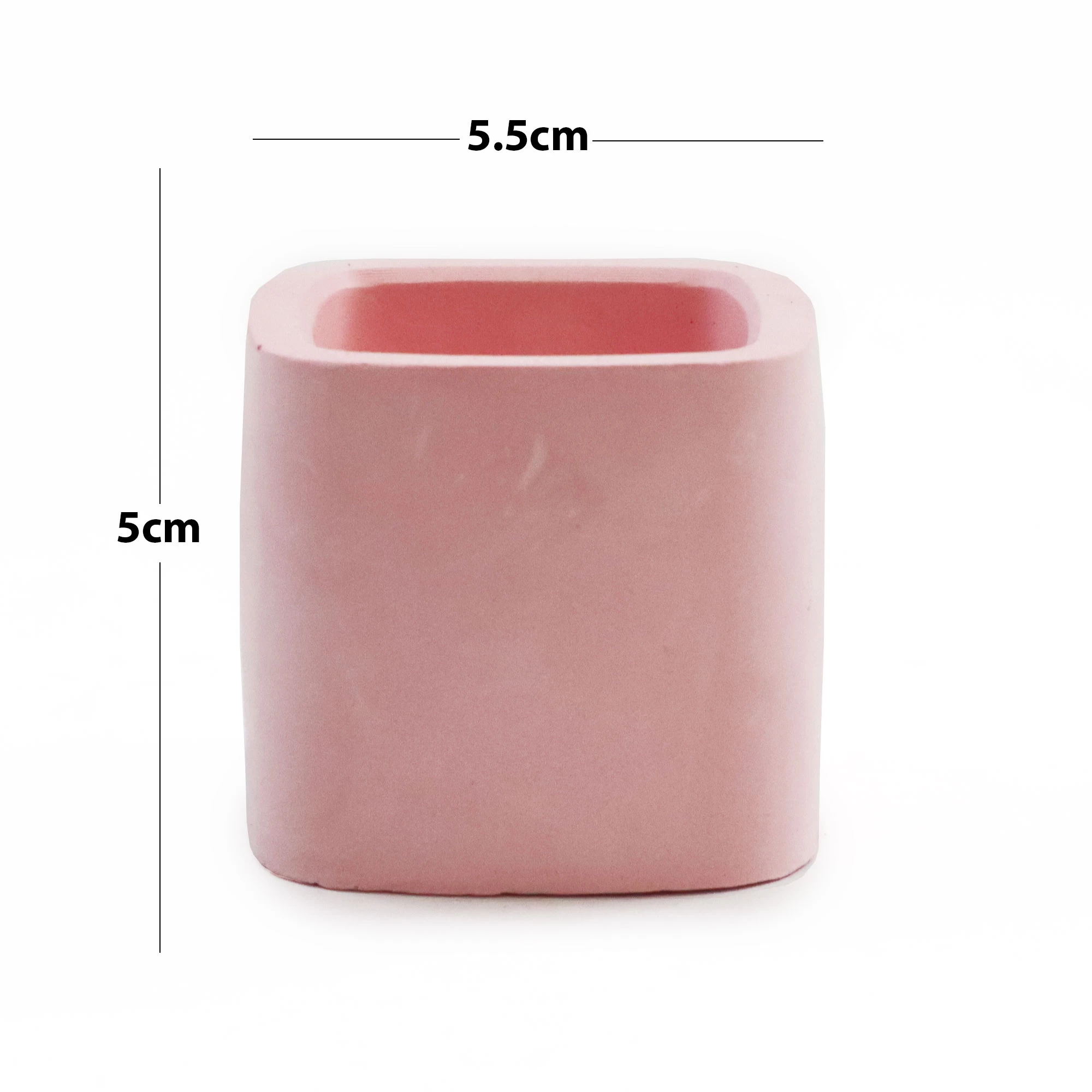 Mini Pink Cactus Cement Succulent Pot Planter - image 2