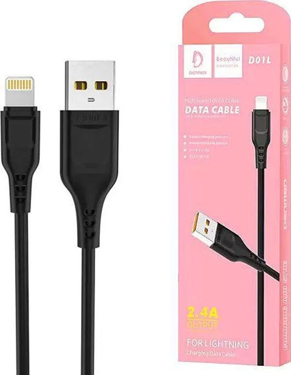 Denmen D01L High Speed Data Cable 2.4A - Lightning USB - image 5