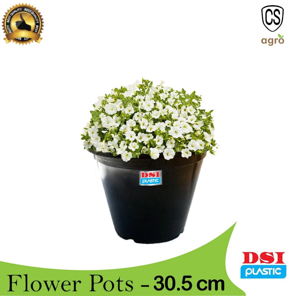 DSI Pot 5pcs Set Black Flower Pot Home Garden