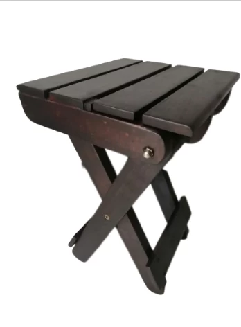 Generic Foldable Stool Treated Rubber Wood - image 2