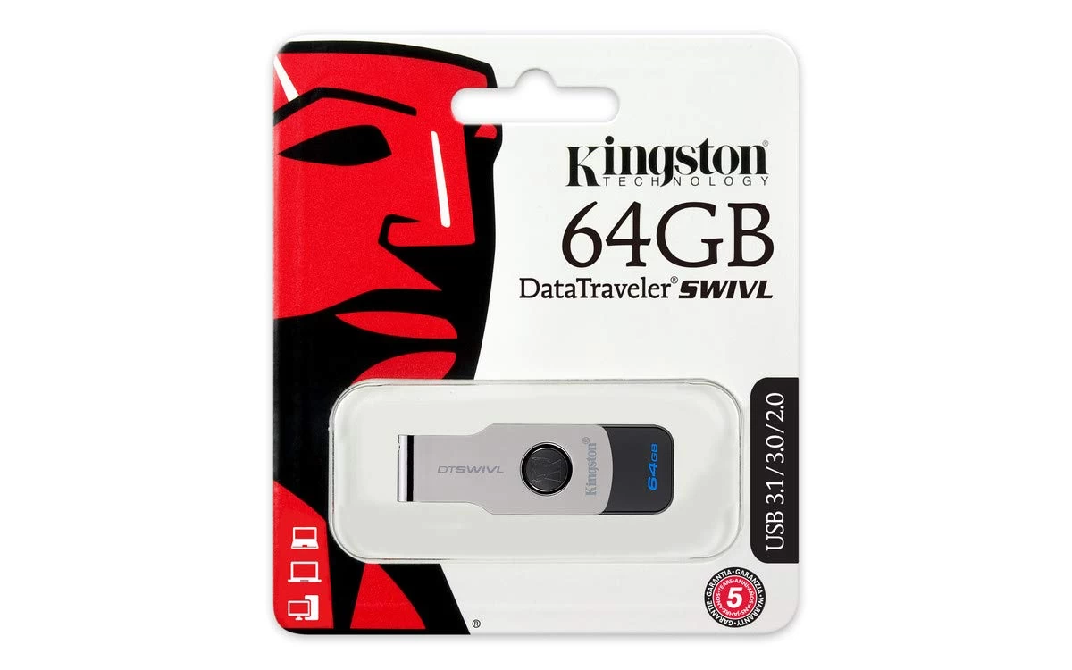 Kingston 64GB Pen Drive SWIVL - image 1