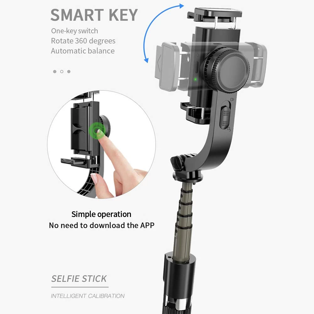 Generic Q08 Anti-shake Gimbal Stabilizer Extendable Selfie Stick - image 3