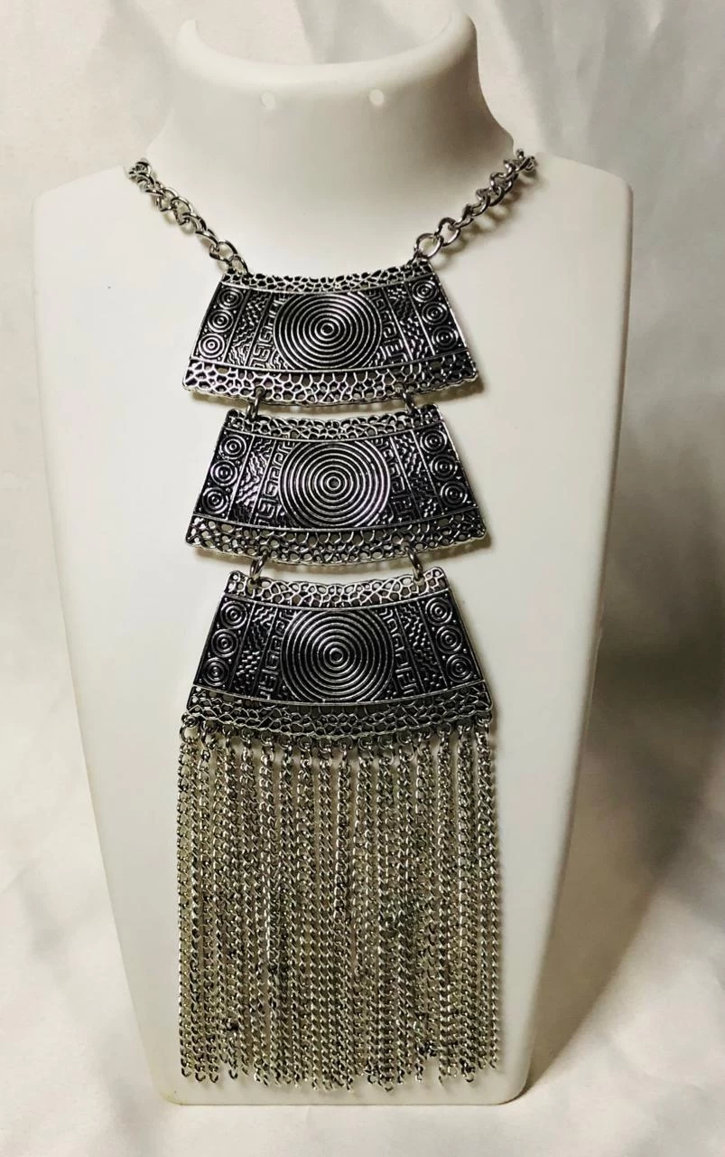 Generic Tribal Brass Long Chain Necklace - image 2