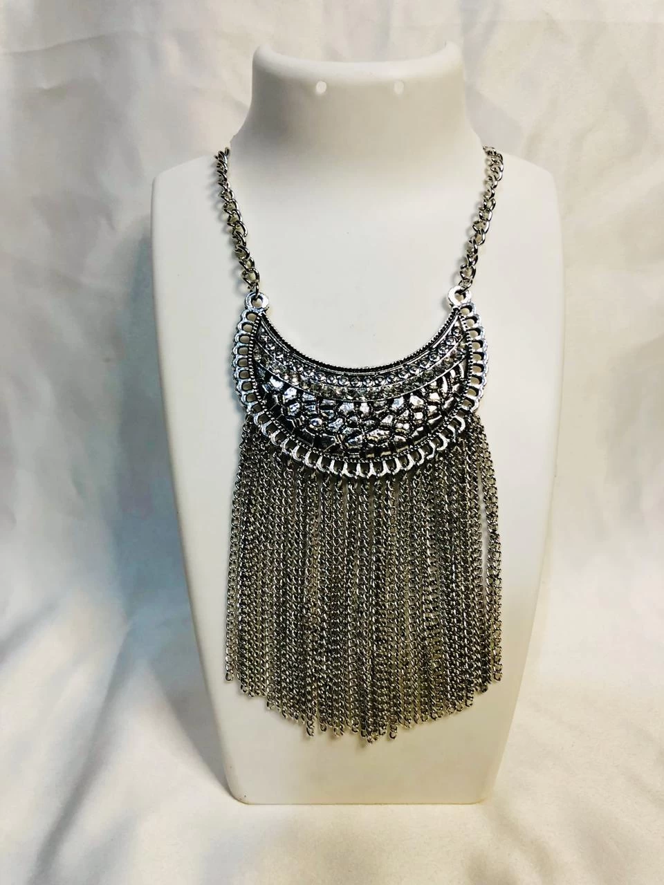 Generic Tribal Brass Long Chain Necklace - image 5