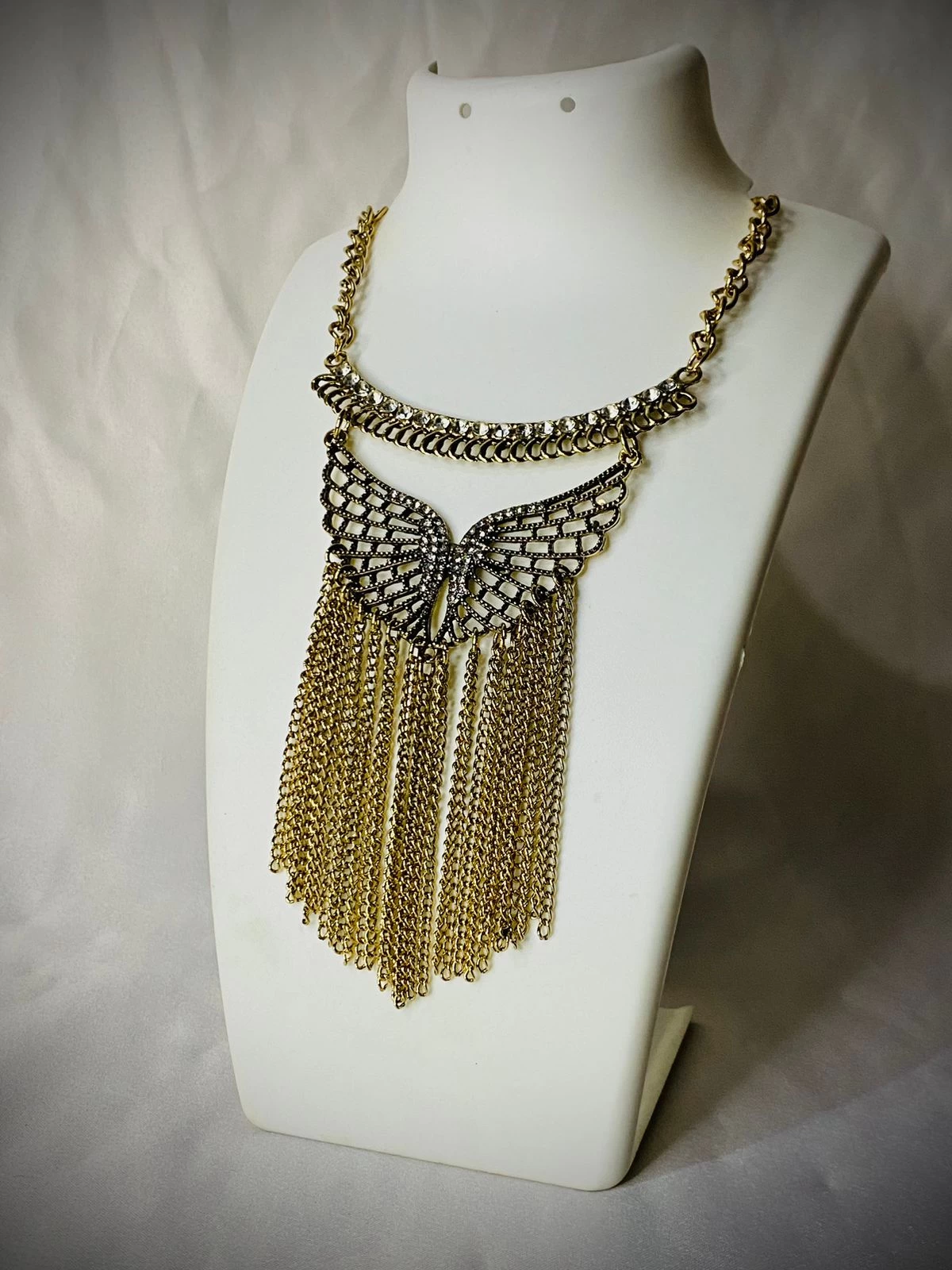 Generic Tribal Brass Long Chain Necklace - image 4