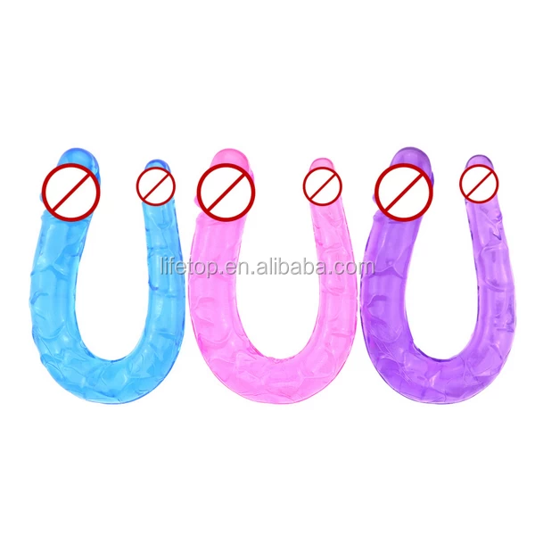 Soft TPE Double Headed Sex Toy Vagina Anal Crystal Dildo