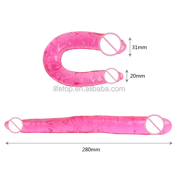 Soft TPE Double Headed Sex Toy Vagina Anal Crystal Dildo - image 3
