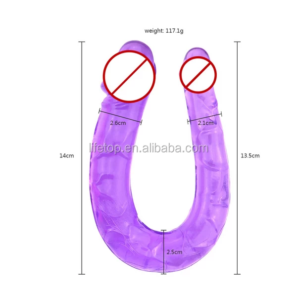 Soft TPE Double Headed Sex Toy Vagina Anal Crystal Dildo - image 5