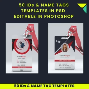 100 Identity Cards & Name Tags Templates in PSD