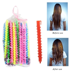 Generic 12 Pcs Plastic Spiral Hair Perm Rods