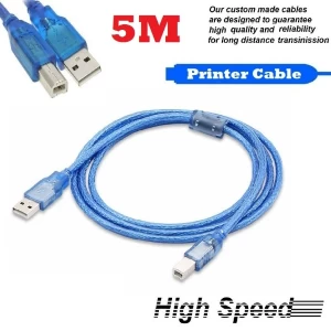 5M High Speed Transparent USB Printer Cable Type A