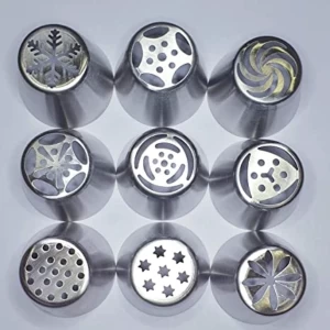 Russian Stainless Steel 9 Pcs Cake Nozzles Cake Icing